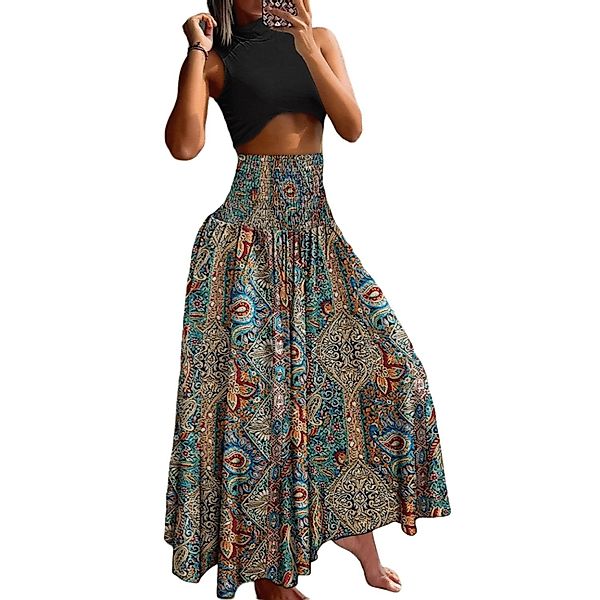 AUKUU Maxirock Vielseitiger und modischer Bohemian-Halbrock, günstig online kaufen