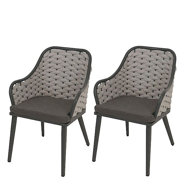 Proregal 2er-Set Aluminium-Gartenstuhl HxBxT 84x59x63 cm Sitzhöhe 46cm Olef günstig online kaufen