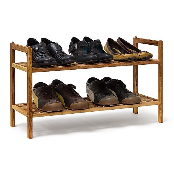 relaxdays Schuhregal Walnuss stapelbar günstig online kaufen