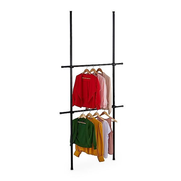 relaxdays Teleskopregal Garderobensystem Teleskop 165–300 cm günstig online kaufen