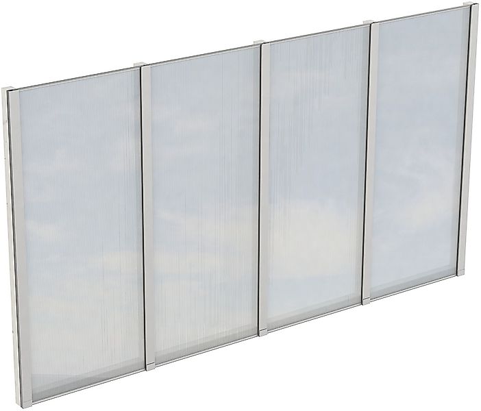Skan Holz Seitenwand m. Polycarbonatplatten (FS) 355 x 200 cm Fichte Weiß günstig online kaufen