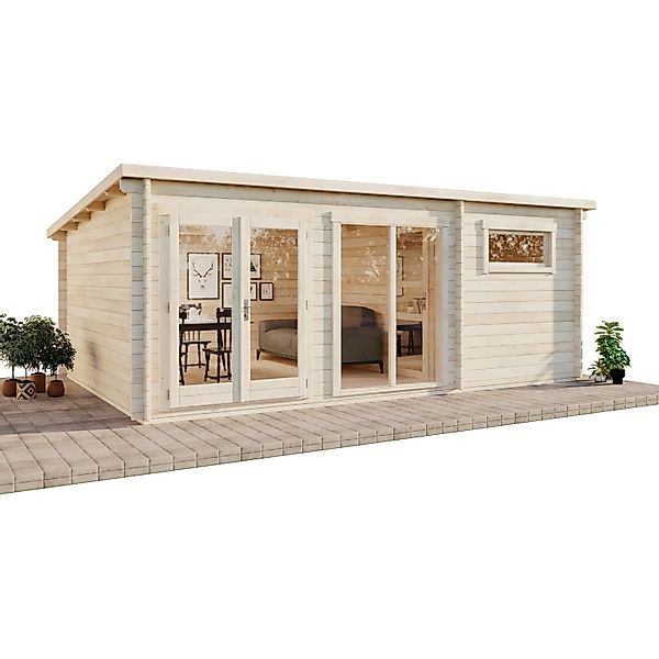 Carlsson Gartenhaus Atrium-E Pultdach Unbehandelt 578 cm x 371 cm günstig online kaufen