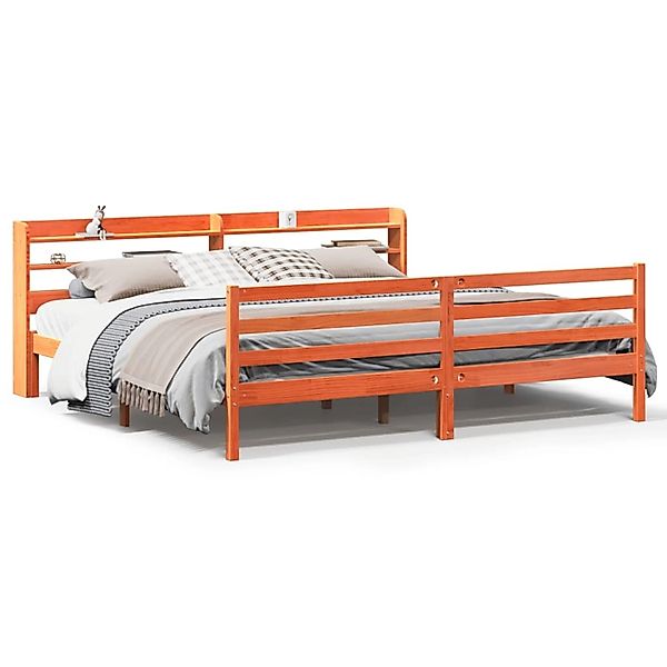 vidaXL Massivholzbett ohne Matratze Wachsbraun 200x200 Kiefernholz 3306667 günstig online kaufen