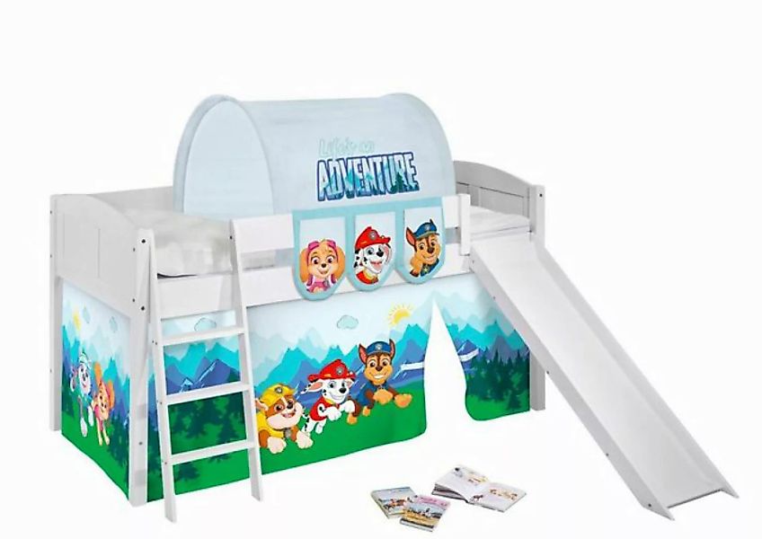 Lilokids Kinderbett Hochbett IDA Landhaus mit Rutsche & Vorhang PAW PATROL günstig online kaufen