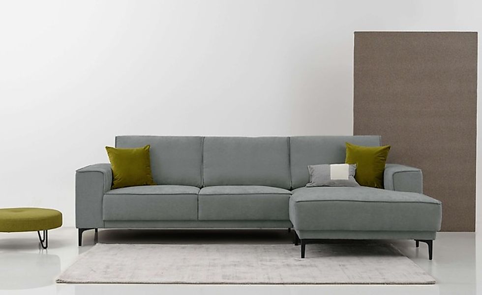 Places of Style Ecksofa »Polsterecke Oland, Struktur, Flachgewebe, Luxus-Mi günstig online kaufen