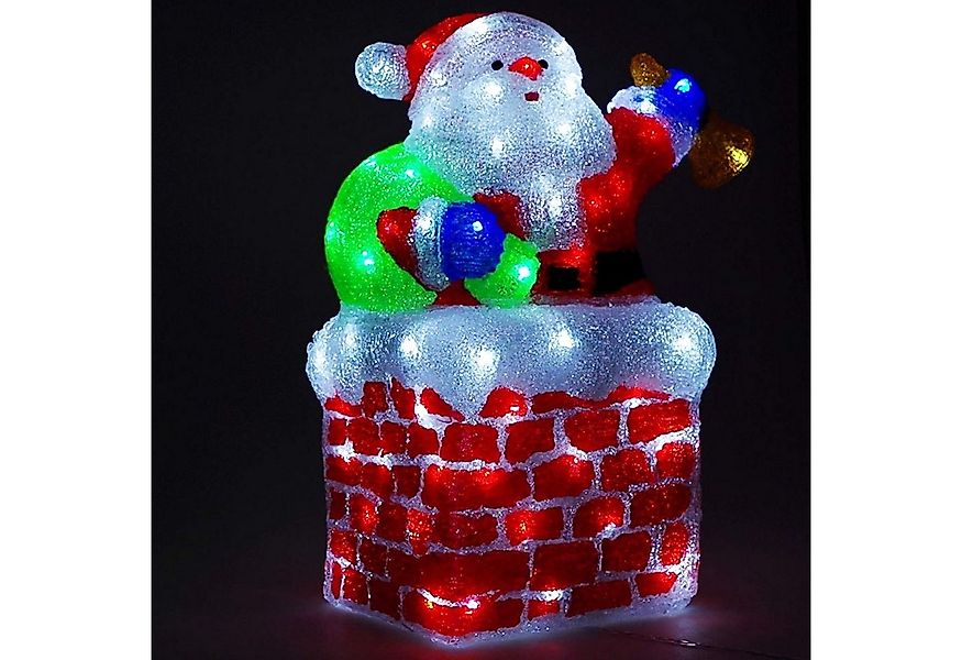 Mojawo Lichtervorhang LED Santa Claus Weihnachtsmann Acryl 96 LEDs IP44 inn günstig online kaufen
