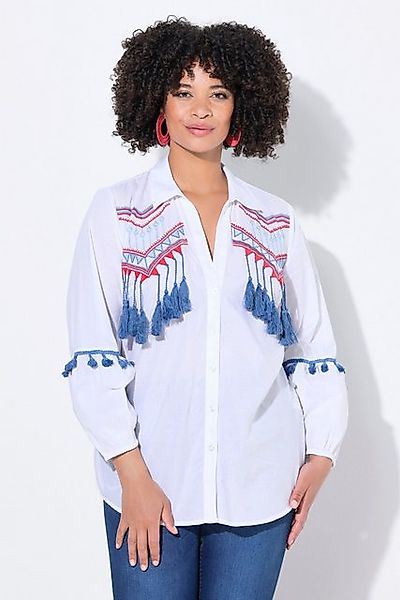 Angel of Style Hemdbluse Hemdbluse A-Linie Stickborten und Fransen günstig online kaufen