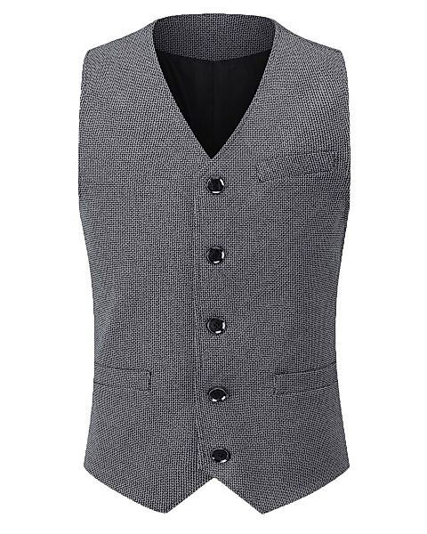 Allthemen Anzugweste Herren Anzugweste Herringbone V-Ausschnitt günstig online kaufen