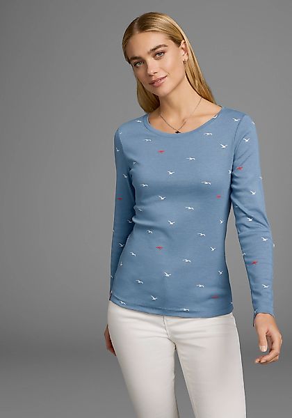 KangaROOS Langarmshirt krempelbare Ärmel, sehr figurbetont, aus elastischer günstig online kaufen