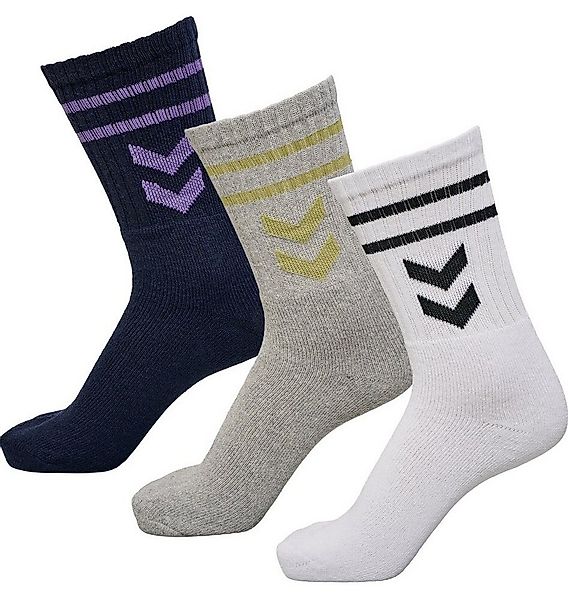 hummel Sportsocken Crew weiss/grau/dunkelblau - 3 Paar günstig online kaufen