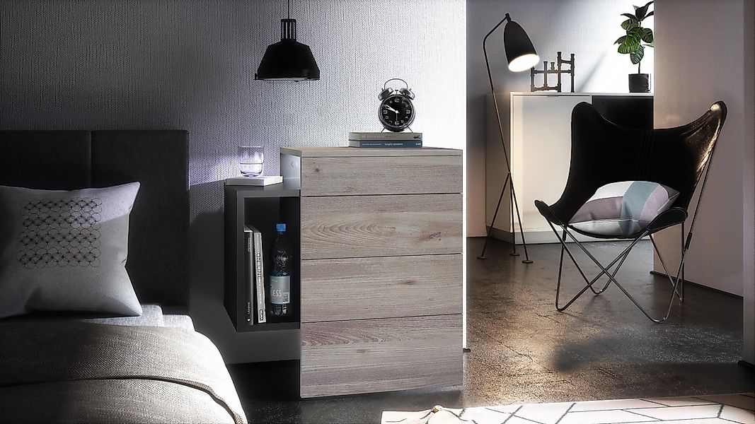 Vladon Nachttisch Queens (Nachttischschrank mit 2 günstig online kaufen