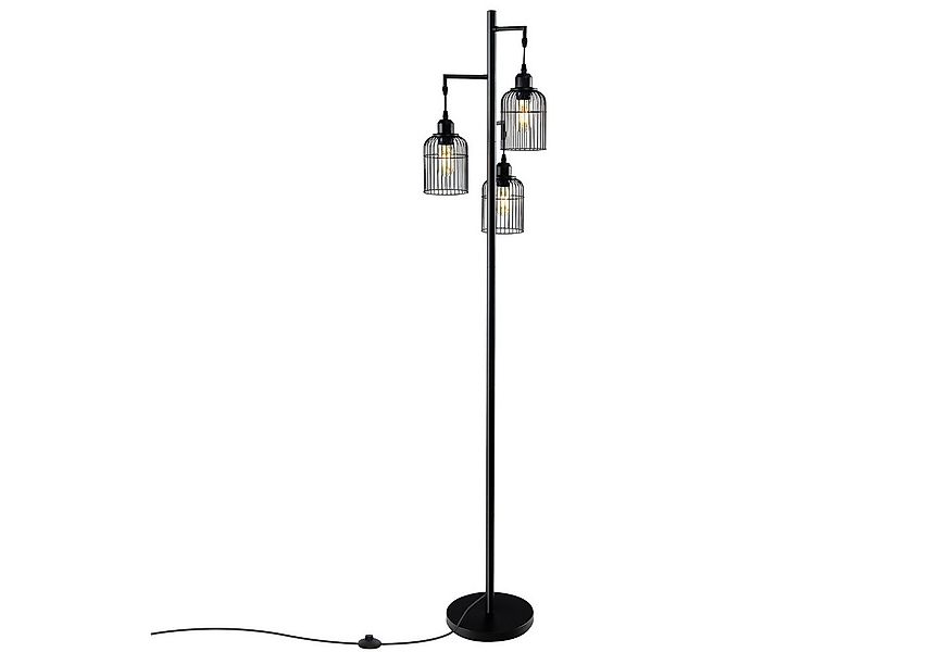 COSTWAY Stehlampe, 169 cm, mit 3 Lampenschirmen, Sockel & Fußschalter günstig online kaufen