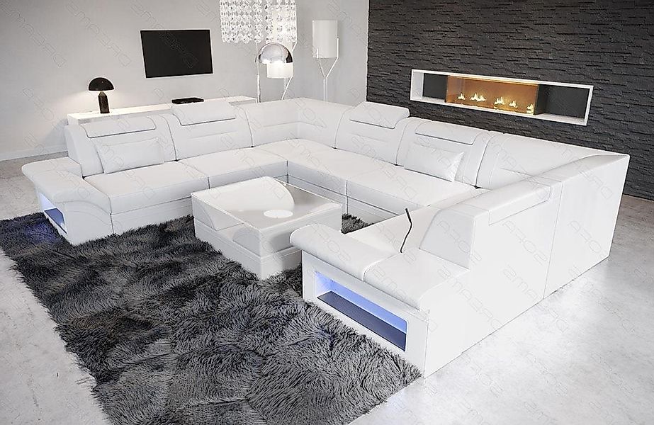 Sofa Dreams Wohnlandschaft Ledersofa Brianza U Form Leder Sofa, Couch, mit günstig online kaufen