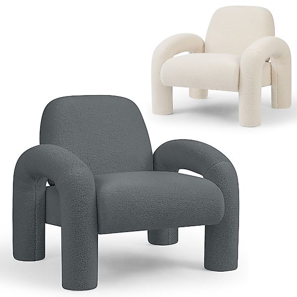 Makika Loungesessel Sessel Einzelsofa Armlehnstuhl Boucle günstig online kaufen