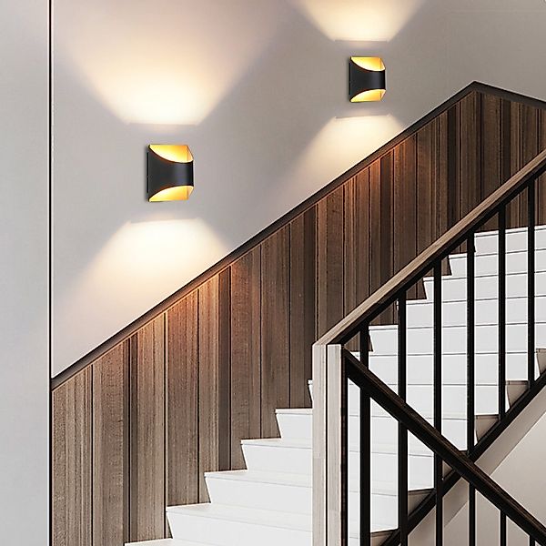 Nettlife Wandleuchte Wandleuchte Innen Schwarz Gold günstig online kaufen