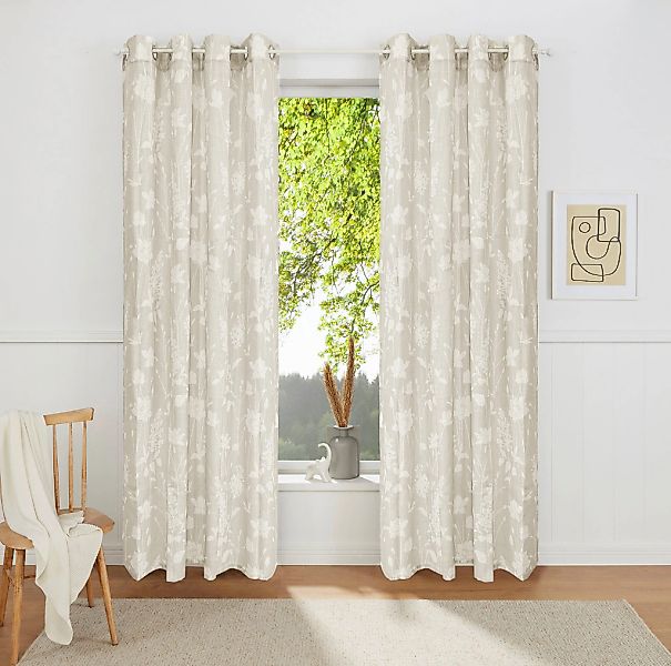 OTTO home Gardine "Linnah" Ösen 1 Stk. tlg. halbtransparent, strukturiert, günstig online kaufen