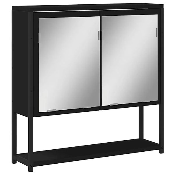 vidaXL Bad-Spiegelschrank Schwarz 60x16x60 cm Holzwerkstoff 842421 günstig online kaufen