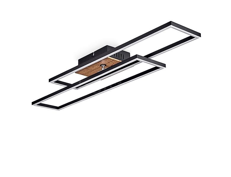 hofstein Deckenleuchte Deckenlampe aus Metall/MDF/Kunststoff in Schwarz/Hol günstig online kaufen