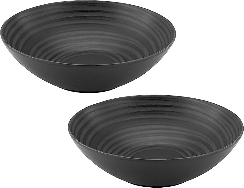 CreaTable Schale »Lava Stone«, 2 tlg., aus Steinzeug, Salatschüssel, Servie günstig online kaufen