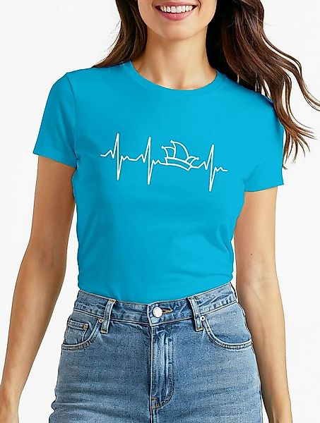 MoonWorks Print-Shirt Damen T-Shirt Fasching Karneval Narrenkappe EKG Verkl günstig online kaufen