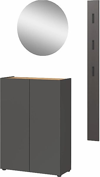 GERMANIA Garderoben-Set "Alviano" 3 Stk. tlg. mit rundem Spiegel, optional günstig online kaufen