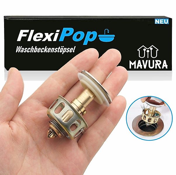 MAVURA Waschbeckenstöpsel FlexiPop Abfluss Stopfen Abflussstopper günstig online kaufen