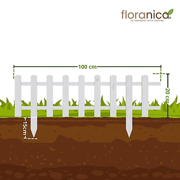 Floranica Zierzaun Vorgartenzaun, Beeteinfassung, Beetumrandung, Steckzaun günstig online kaufen
