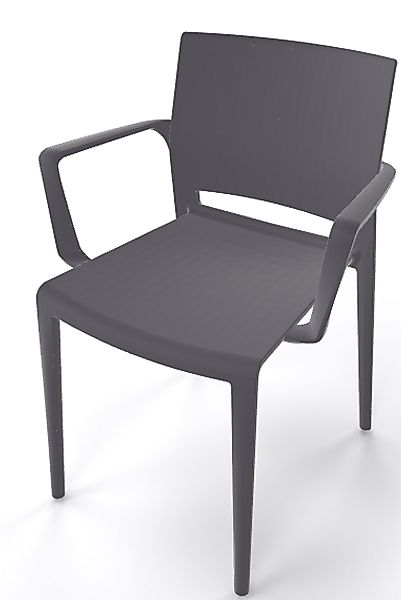 Robuster Stapelstuhl Bakhita B - mit Armlehne für Garten und Wohnbereich du günstig online kaufen