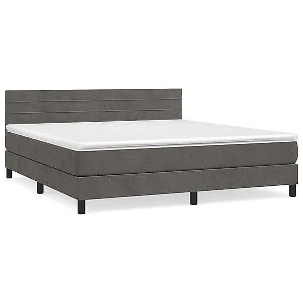 vidaXL Boxspringbett mit Matratze Dunkelgrau 160x200 cm Samt1348886 günstig online kaufen