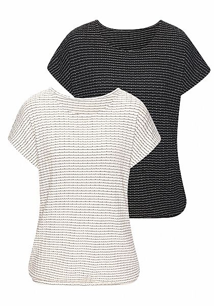 Vivance Kurzarmshirt "aus strukturierter Strickqualität", (Set), mit schöne günstig online kaufen