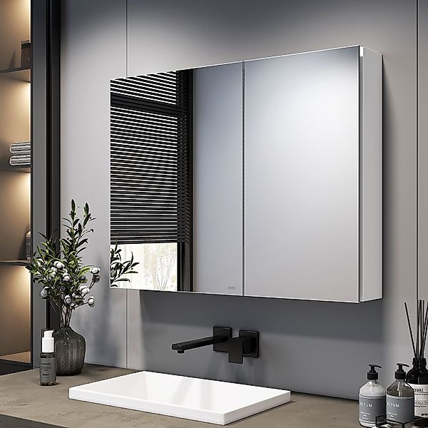 EMKE Spiegelschrank 75×65 /85×65cm 2-türig Badspiegelschrank günstig online kaufen