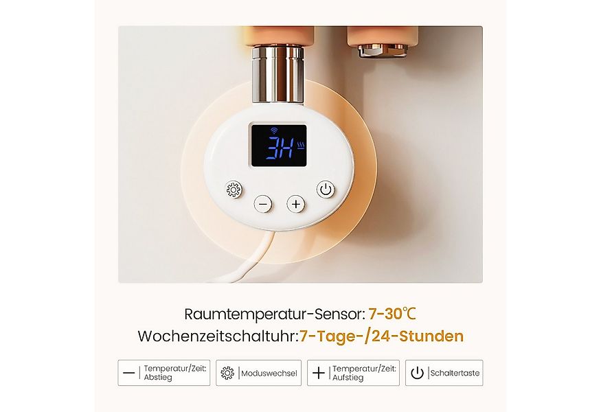 EMKE Elektrischer Badheizkörper Weiß mit Thermostat 400W~1000W, Smart WIFI günstig online kaufen