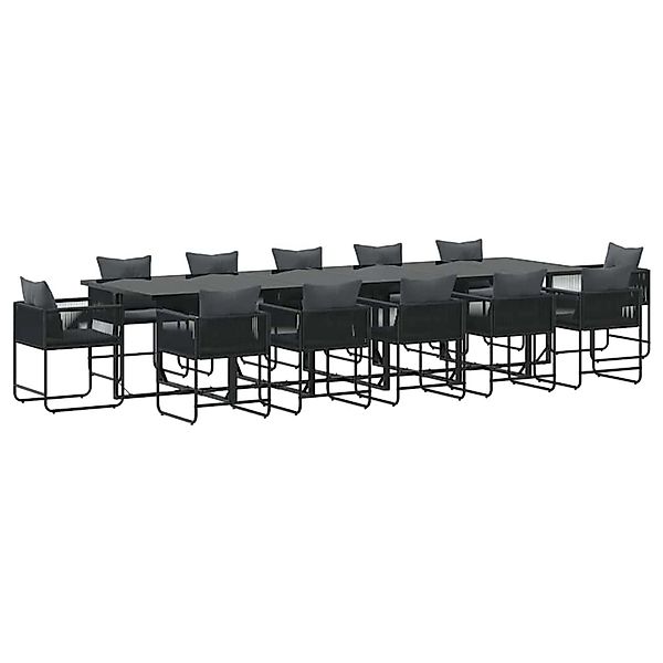 vidaXL Garten Essgruppe 13-Tlg Schwarz Stahl 3335877 günstig online kaufen