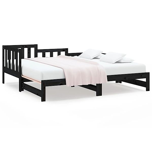 vidaXL Tagesbett Ausziehbar Schwarz 2x(90x200) cm Massivholz Kiefer1280257 günstig online kaufen