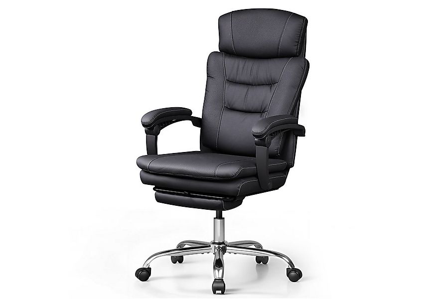 DEVAISE Bürostuhl mit Fußstütze, ergonomischer Chefsessel 90–145° Liegefunk günstig online kaufen