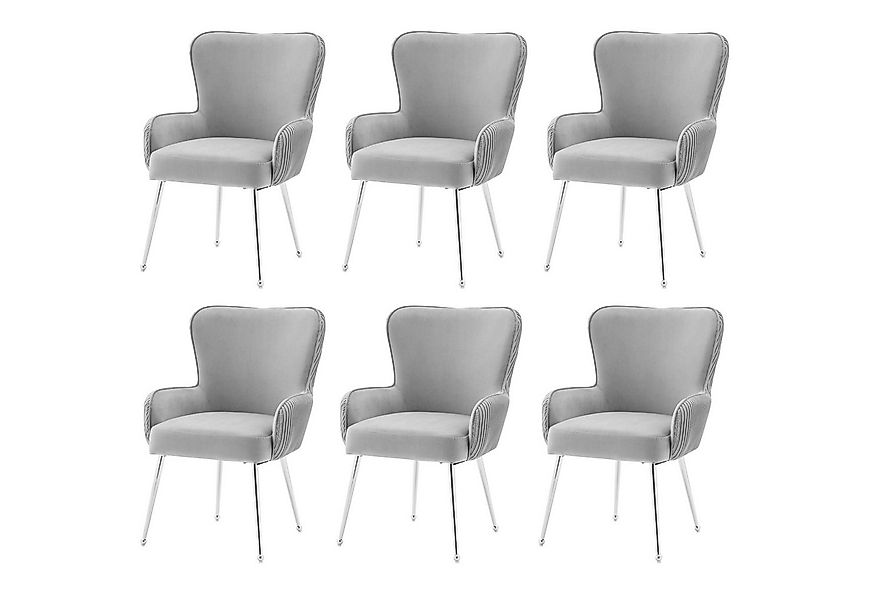 Flieks Esszimmerstuhl (Set, 6 St), 6er Set Polsterstühle mit Armlehnen Wohn günstig online kaufen