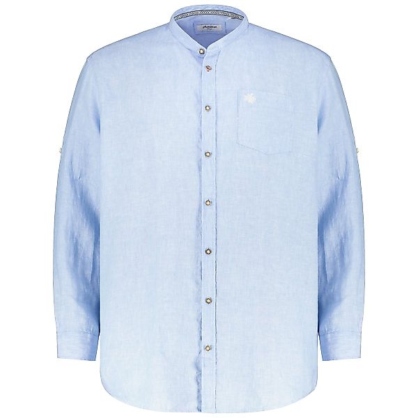 Pfundskerl Trachtenhemd aus Leinen Farbe blau/weiß Größe: 5XL günstig online kaufen