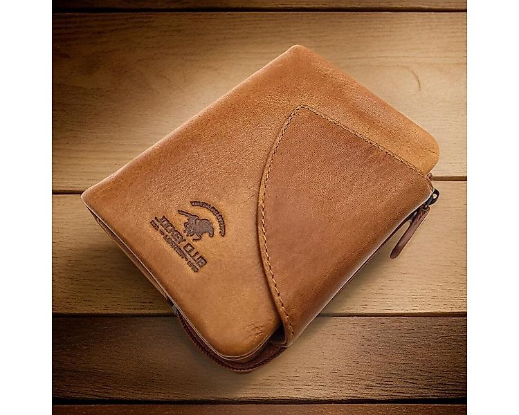 JOCKEY CLUB Geldbörse kompaktes echt Leder Portemonnaie, Geldbeutel mit RFI günstig online kaufen