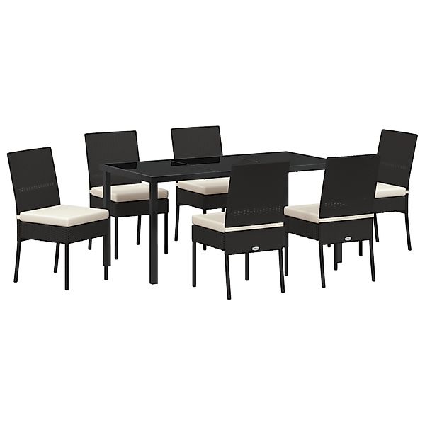 vidaXL Garten Essgruppe 7-Tlg Schwarz Poly Rattan 3379223 günstig online kaufen