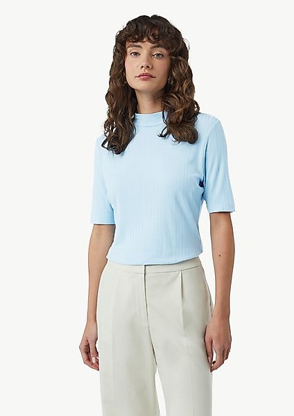 Comma Kurzarmshirt Schmales T-Shirt mit Stehkragen günstig online kaufen