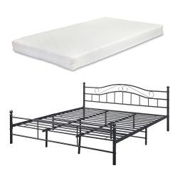 en.casa Metallbett, »Vadsø« Bettgestell Doppelbett schwarz günstig online kaufen
