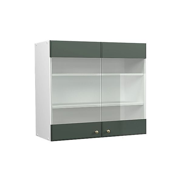 Vicco Glashängeschrank Fame-Line, Grün-Gold Landhaus/Weiß, 80 cm günstig online kaufen