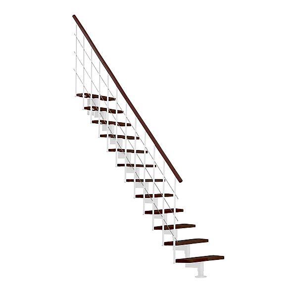 Minka Mittelholmtreppe Style Walnuss Weiß Raumhöhe bis 304 cm günstig online kaufen