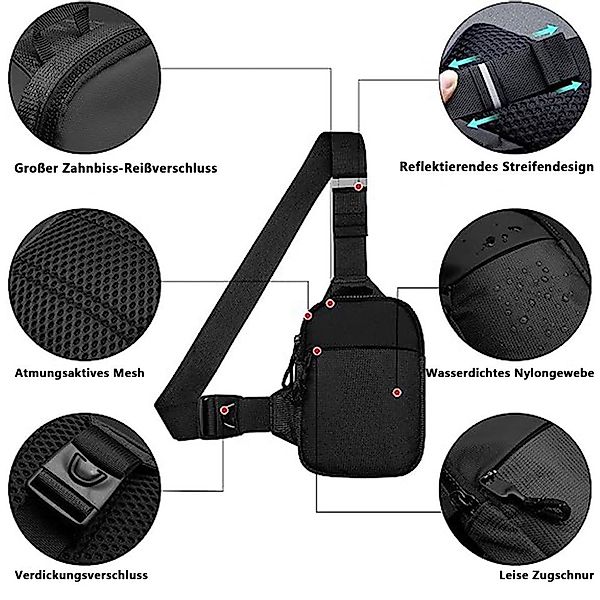 REDOM Schultertasche Brusttasche Sling Schulter Rucksack günstig online kaufen
