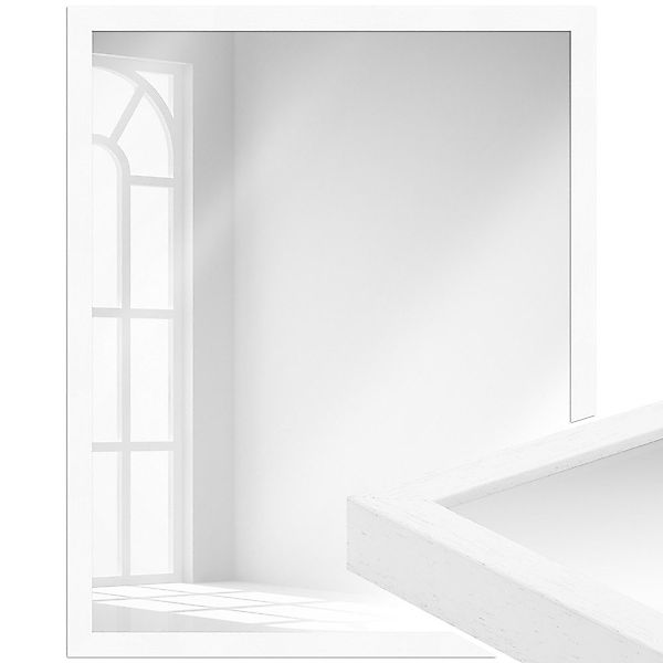 WANDStyle Wandspiegel H960, Weiß, aus Massivholz günstig online kaufen