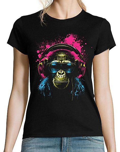 Youth Designz Print-Shirt Affe mit Headset Damen T-Shirt mit lustigen Motiv günstig online kaufen