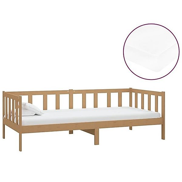 vidaXL Bett, Tagesbett mit Matratze 90x200 cm Kiefer Massivholz günstig online kaufen