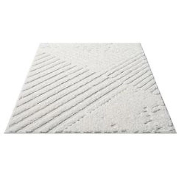 payé Teppich Nara-749 Hochflor 80x150 cm Pastell-Creme Rautenmuster günstig online kaufen