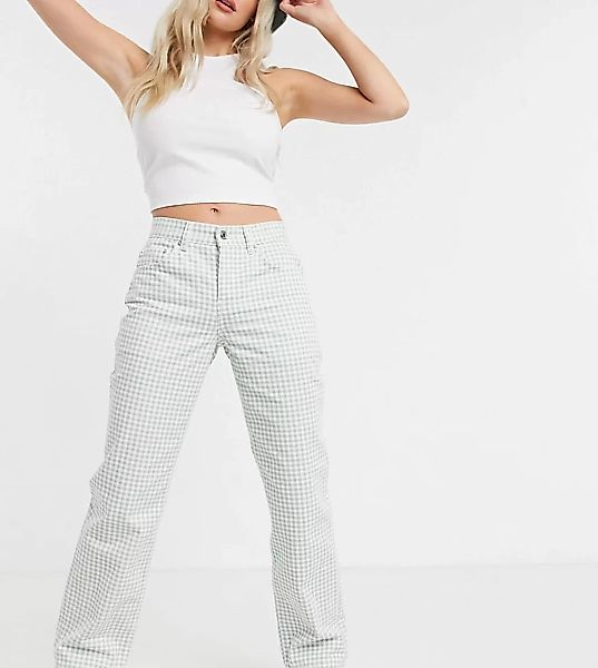 ASOS DESIGN Petite – Gerade geschnittene Jeans im Stil der 90er mit mittelh günstig online kaufen