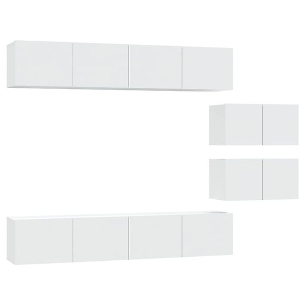 vidaXL 6-Tlg TV-Schrank-Set Weiß Holzwerkstoff 3114598 günstig online kaufen